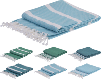 Hammam towel cotton size 180x90cm 6 assorted designs, , medium