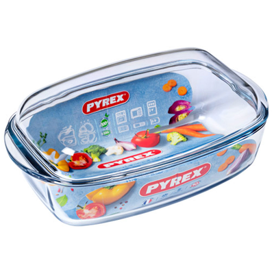 Pyrex 466a000 essentials glass rectangular casserole 4.3l + 2.2l