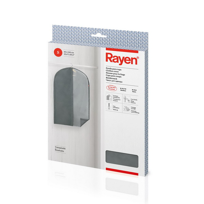 Product image: Rayen θηκη ρουχων πολυεστερ 60x100 μαυρο, , medium-null