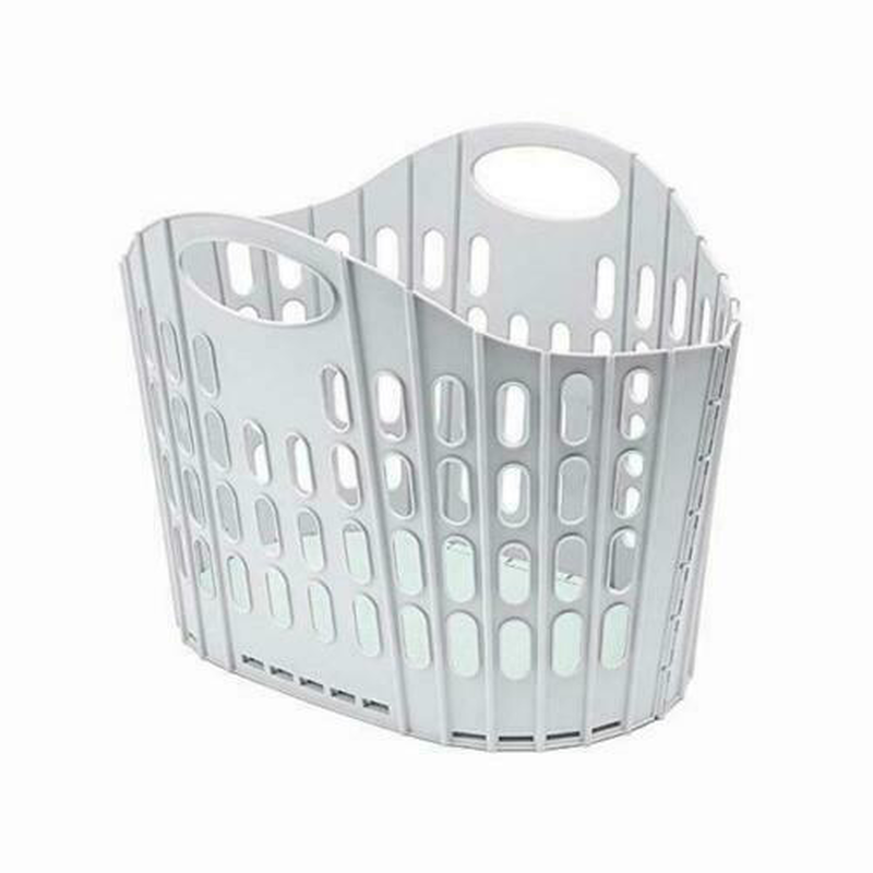 Flat folding laundry basket grey&green, , medium-null