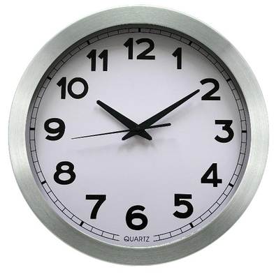 Aluminium clock 35cm silver