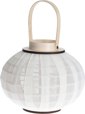 Lantern with gaze 25x21cm white