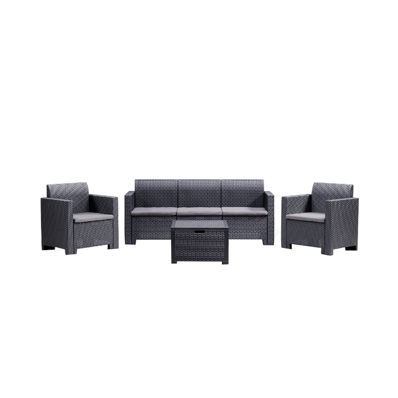 Bica plastic lounge set nebraska 3 brown-null