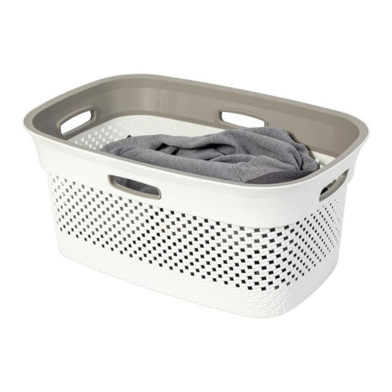 Dea laundry basket woolly 45l - white, , medium-null