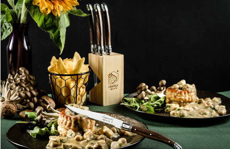 Laguiole premium line set of 6 steak knives dark wood 1.8 mm in a wooden block, , medium image number null