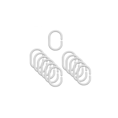 Set of 12 rings for shower curtains black