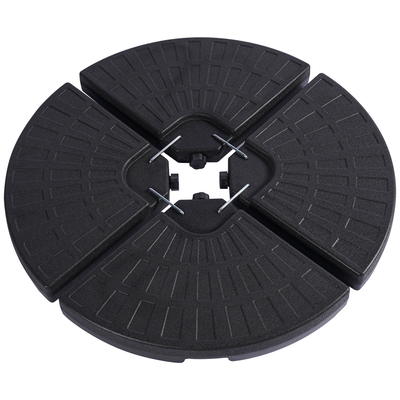 L.h garden round umbrella base plates black cement 48x48x7.5cm 50kg 4pcs, , medium