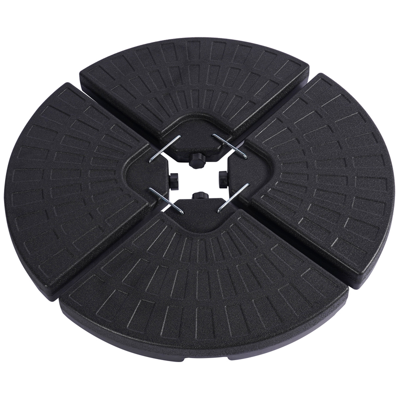 L.h garden round umbrella base plates black cement 48x48x7.5cm 50kg 4pcs, , medium-null