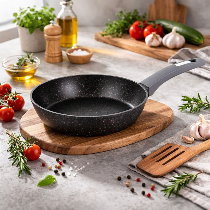 Electra &tau;&eta;&gamma;ά&nu;&iota; frypan 24 cm &mu;&epsilon; &alpha;&nu;&tau;&iota;&kappa;&omicron;&lambda;&lambda;&eta;&tau;&iota;&kappa;ή &epsilon;&pi;&iota;&phi;ά&nu;&epsilon;&iota;&alpha;, &mu;&alpha;ύ&rho;&omicron; &gamma;&rho;&alpha;&nu;&iota;&tau;έ &epsilon;&phi;έ, , medium-null