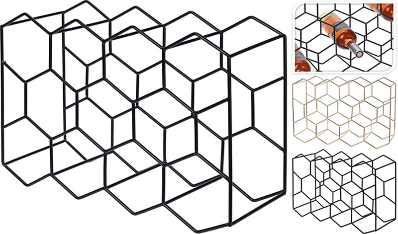 Wine rack metal for 11 bottles 445x150xh295mm, , medium-null