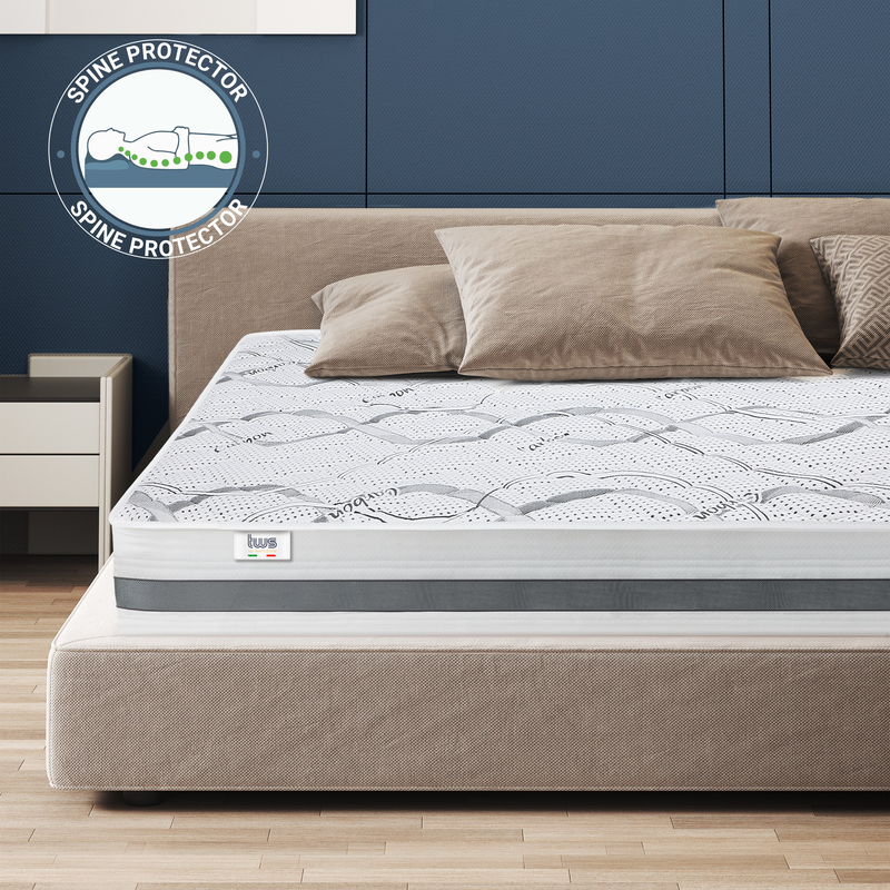 The white stone  mattress king size 240x290 memory foam | height 22 cm | made in italy-null