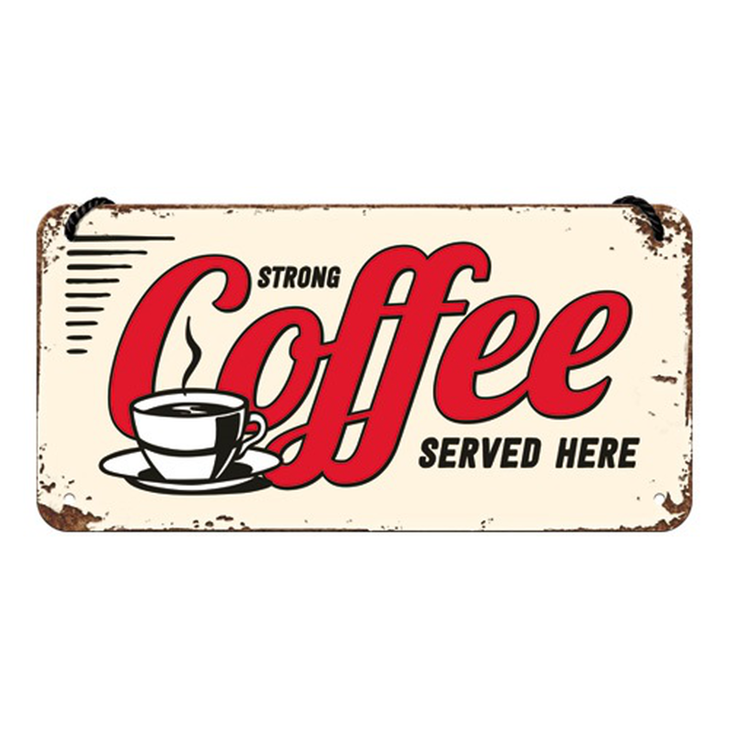Product image: Nostalgic hanging sign usa strong coffee served here, , medium-null