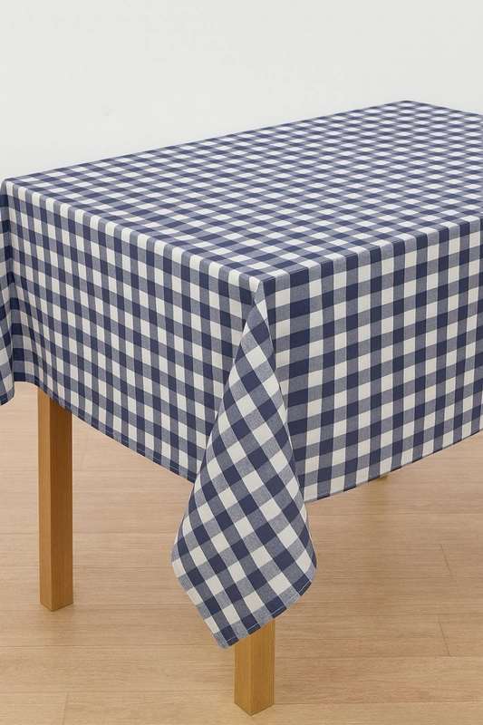 Blue checkered tablecloth #tc104-null
