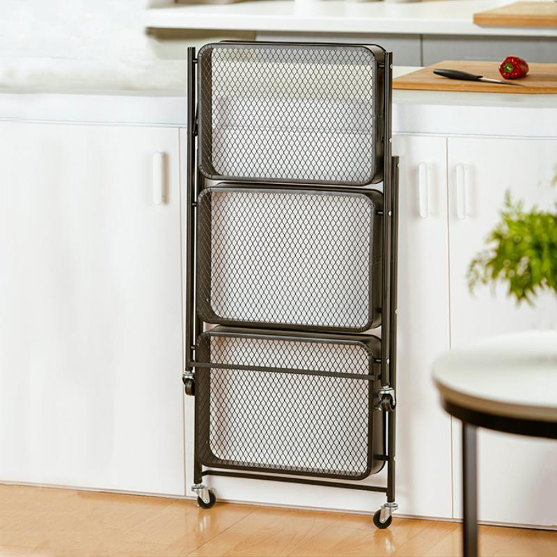 Product image: Nava misty foldable metal storage cart - 3tier 77cm, , medium-null