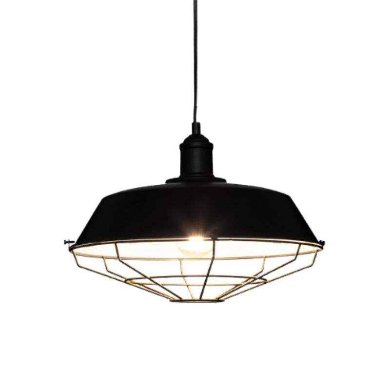 Atmosphera 'nathan' 1xe27 (max.40w) pendant light metal black ip20 &oslash;350xh1007mm, , medium-null