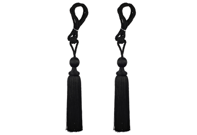 Curtain tie tessel blk, , medium
