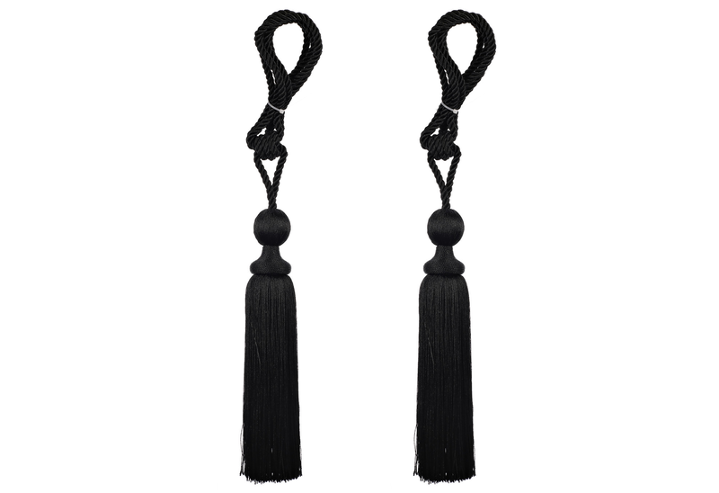 Curtain tie tessel blk, , medium-null