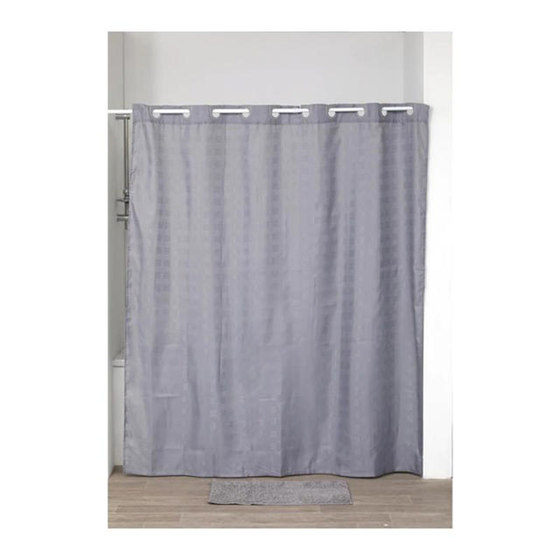 Polyester shower curtain 180x200cm grey, , medium-null