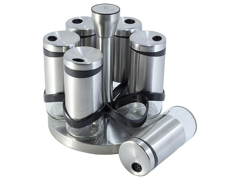 Product image: Berlinger haus σετ θήκες μπαχαρικών 7 τεμαχίων, με περιστρεφόμενη βάση και 6 θήκες χωρητικότητας 120ml, bh-1991 - berlinger haus, , medium-null