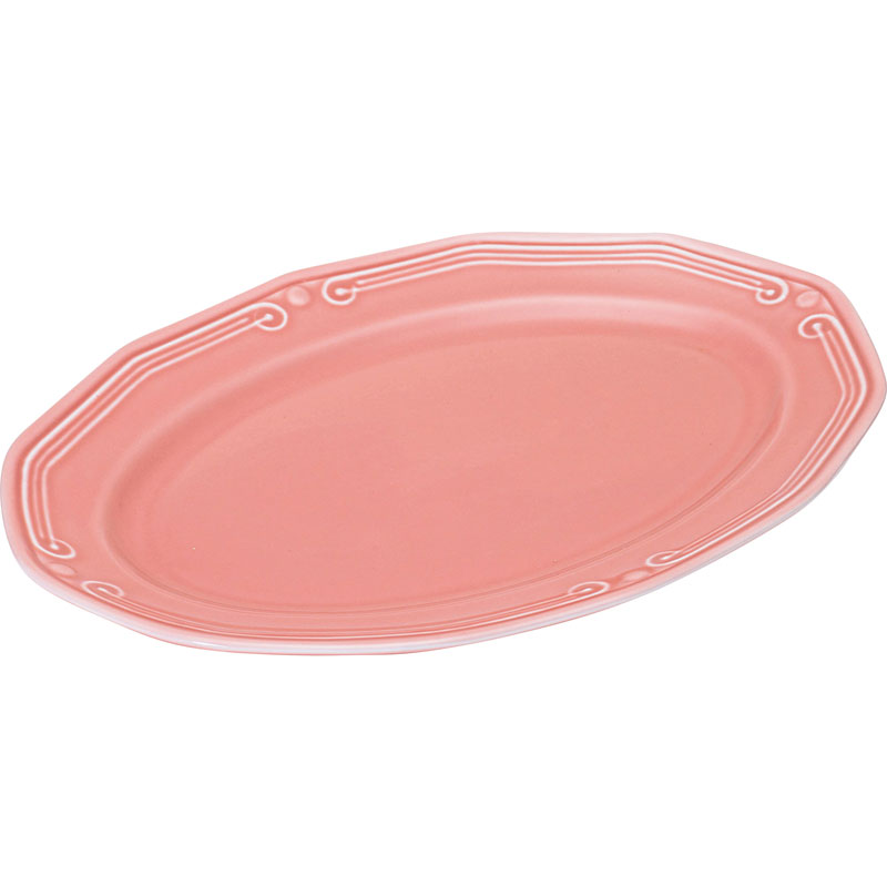Athenee platter oval 36cm pink, , medium-null