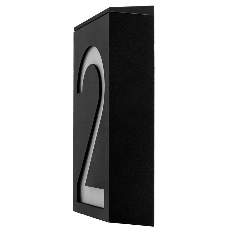 71512 αυτόνομο ηλιακό φωτιστικό led smd 1w 100lm με ενσωματωμένη μπαταρία 1000mAh – φωτοβολταϊκό πάνελ με αισθητήρα ημέρας-νύχτας για αρίθμηση δρόμου με αριθμό 2 αδιάβροχο ip55 ψυχρό λευκό 6000k, , medium-null