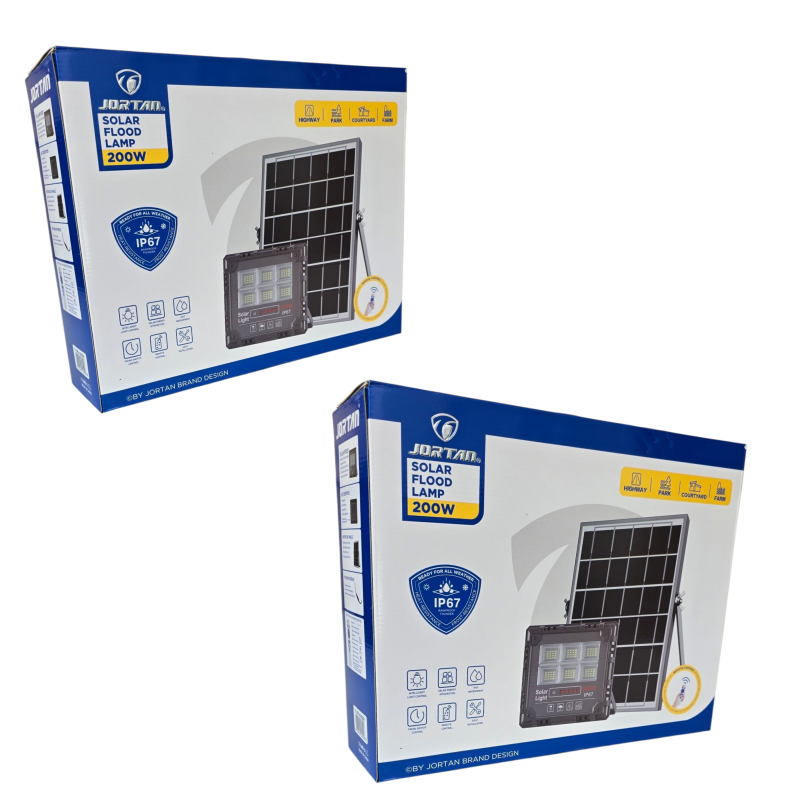 Product image: Αδιάβροχος ηλιακός προβολέας jortan 200w flat 96 led-null