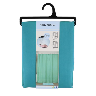 Tendance polyester shower curtain with 12 hooks 180x200cm - green, , medium