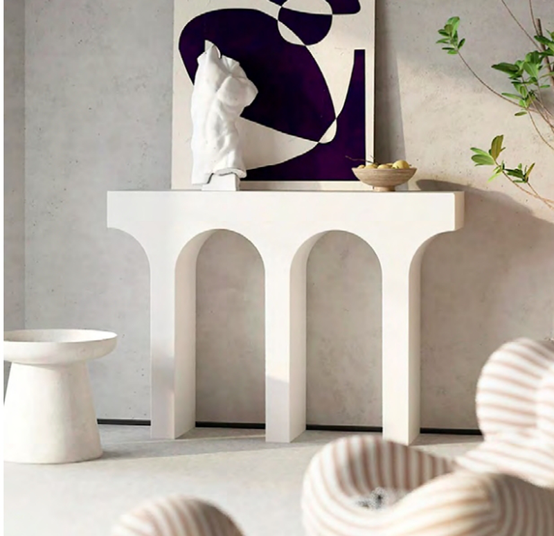 Wooden white console cabinet, , medium image number null