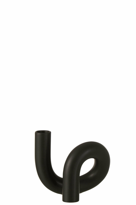 Candle holder ceramic black, , medium-null