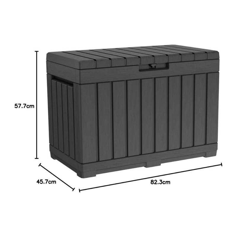 Product image: Keter kentwood κουτί αποθήκευσης 190l ξυλοκαφέ ιδανικό για αποθήκευση αξεσουάρ κήπου, μαξιλαριών και μικρών εργαλείων, , medium-null