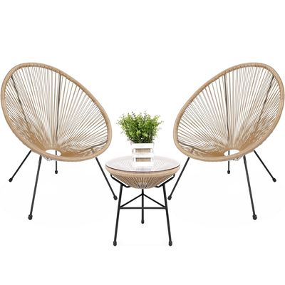 L.h garden set of 3 metallic bistro garden lounge beige, Beige, medium