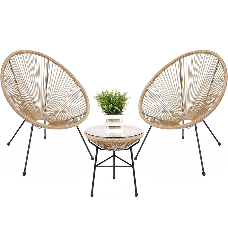 L.h garden set of 3 metallic garden lounge bistro black image number null