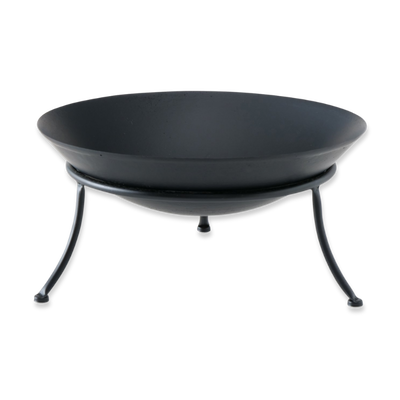 Boltze iron lacquered black fire bowl seona 23cm