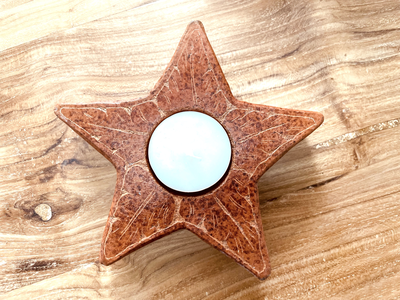 Ceramic star candle holder, , medium