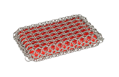 Lodge silicone & chainmail scrubbing pad, red