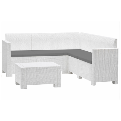 Bica garden lounge corner sofa nebraska white, White, medium
