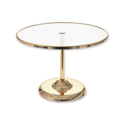Ai glass footed plate with gold base 35x25cm, , medium