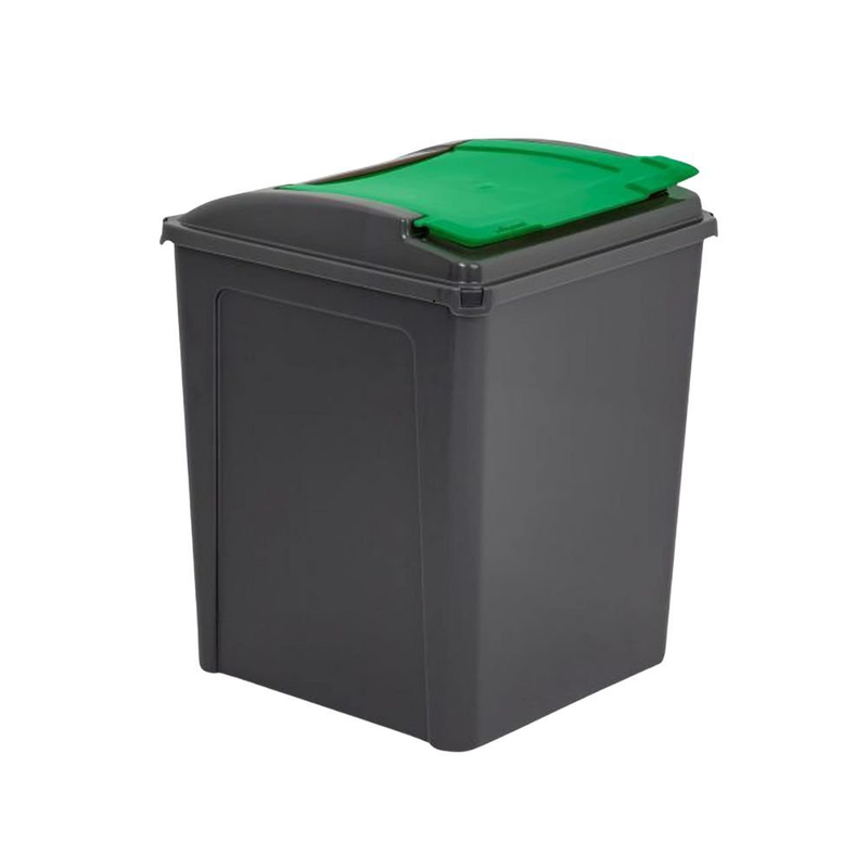 Product image: Κάδος ανακύκλωσης 50l με πράσινο καπάκι, ανθεκτικός, εύχρηστος & υγειονομικά σχεδιασμένος, , medium-null