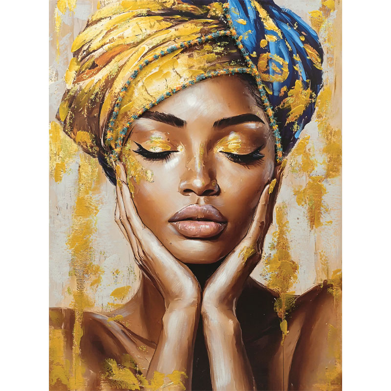 Boho woman canvas painting, , medium-null