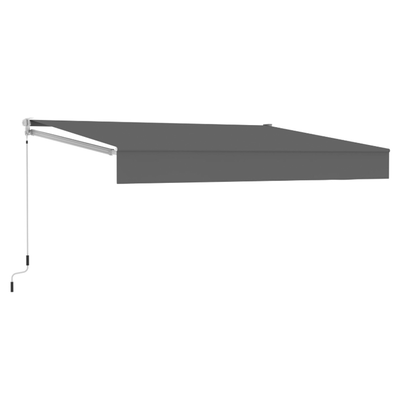 Wall awning with manual mechanism 3.95x3m charcoal grey, Anthracite, medium