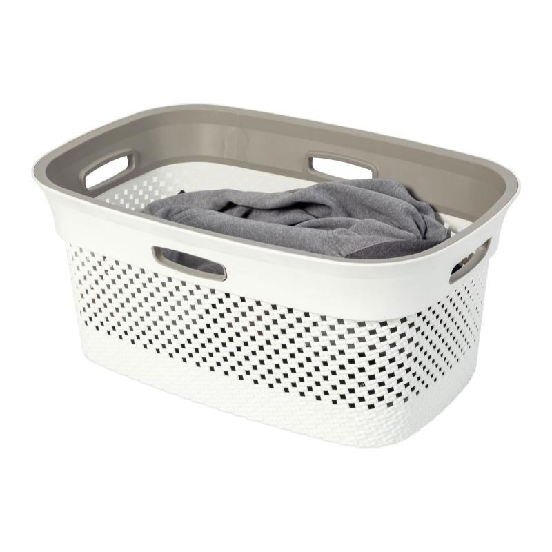 Dea laundry basket woolly 45l - white, , medium-null