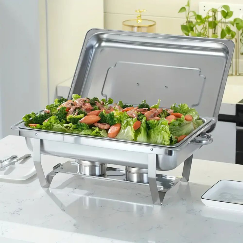 Product image: Μονό ρεσώ απο ανοξείδωτο ατσάλι 9l - μπεν μαρι σερβιρίσματος με καπάκι για χρήση σε μπουφέ!, , medium-null