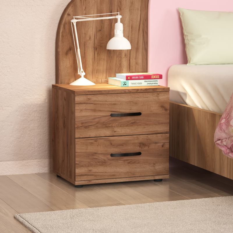 Product image: Bedsite table 2 drawers - walnut, , medium-null