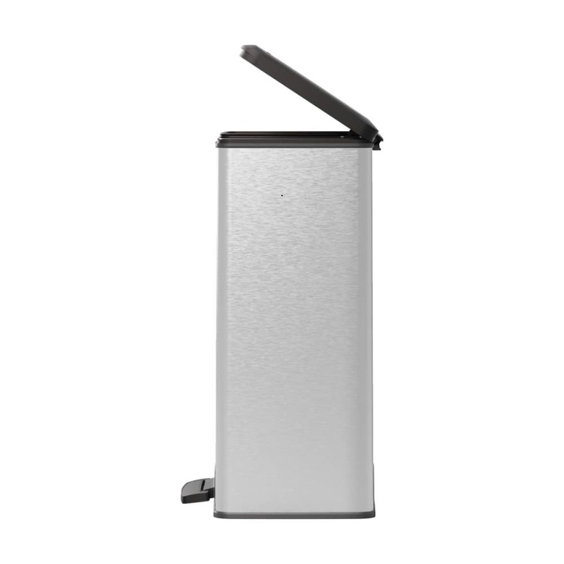 Διπλός κάδος ανακύκλωσης curver deco 2x26l με πεντάλ, μεταλλική όψη, αθόρυβο κλείσιμο, , medium-null