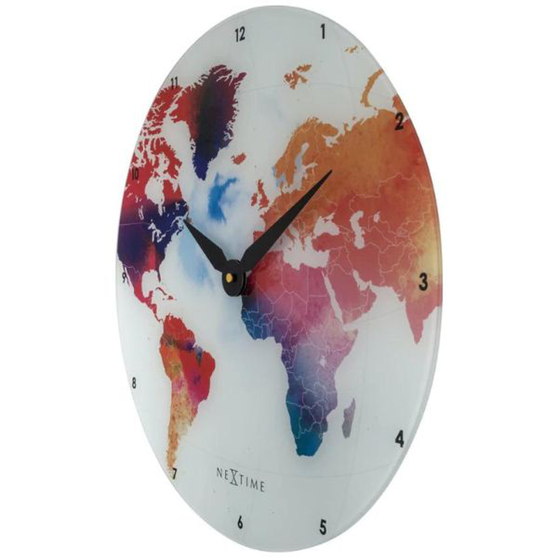 Nextime wall clock 43 cm, glass, 'colorful world', , medium image number null