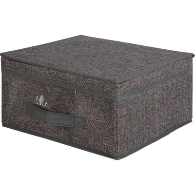 Storage box with flip lid 31x28x16cm - light grey, , medium