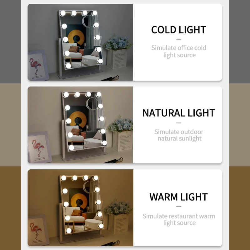 Hollywood led καθρέφτης μακιγιάζ με ρυθμιζόμενο φως-null