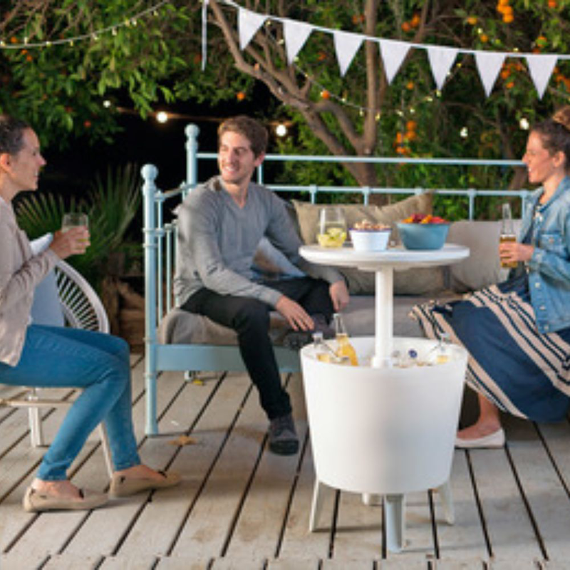 Product image: Keter φωτιζόμενο μπαρ τραπεζάκι ψύξης cool bar λευκό / φυσικό, , medium-null