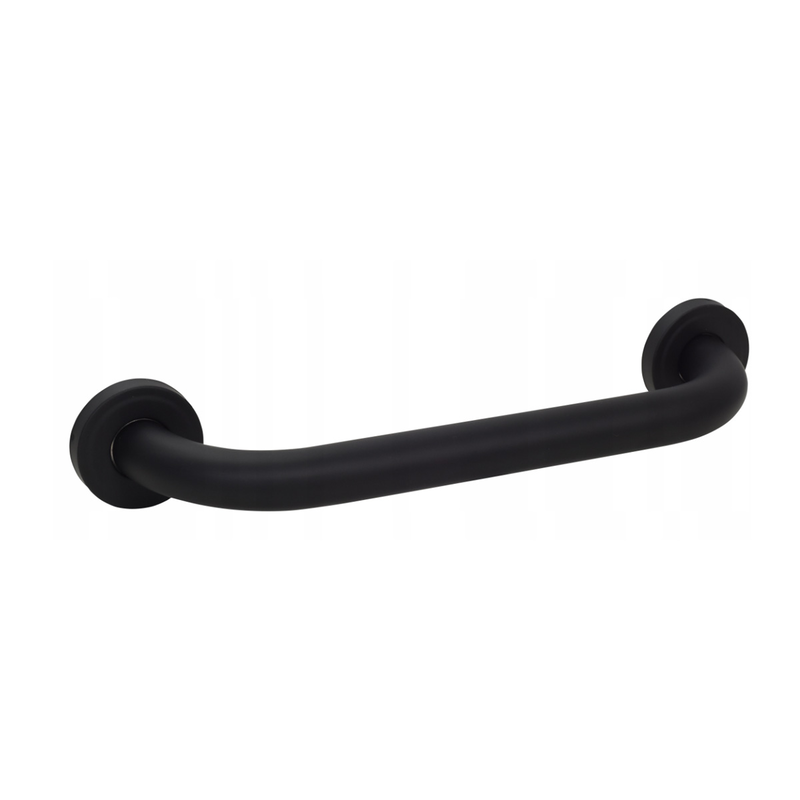 Bisk bathroom grab bar 305mm steel black mat, , medium-null