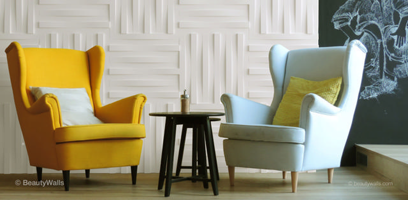 Beautywall wall 3d plaster panel stripes 60x60cm 4pcs, , medium-null
